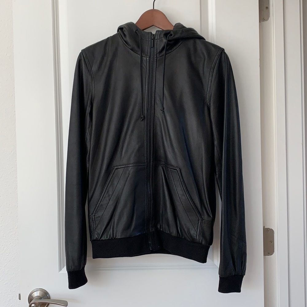 Marc by Marc Jacobs Leather Hooded Jacket